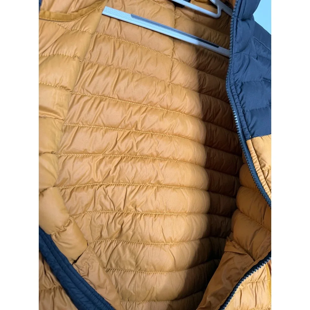 The North Face men's‎ stretch down hoodie in timber tan